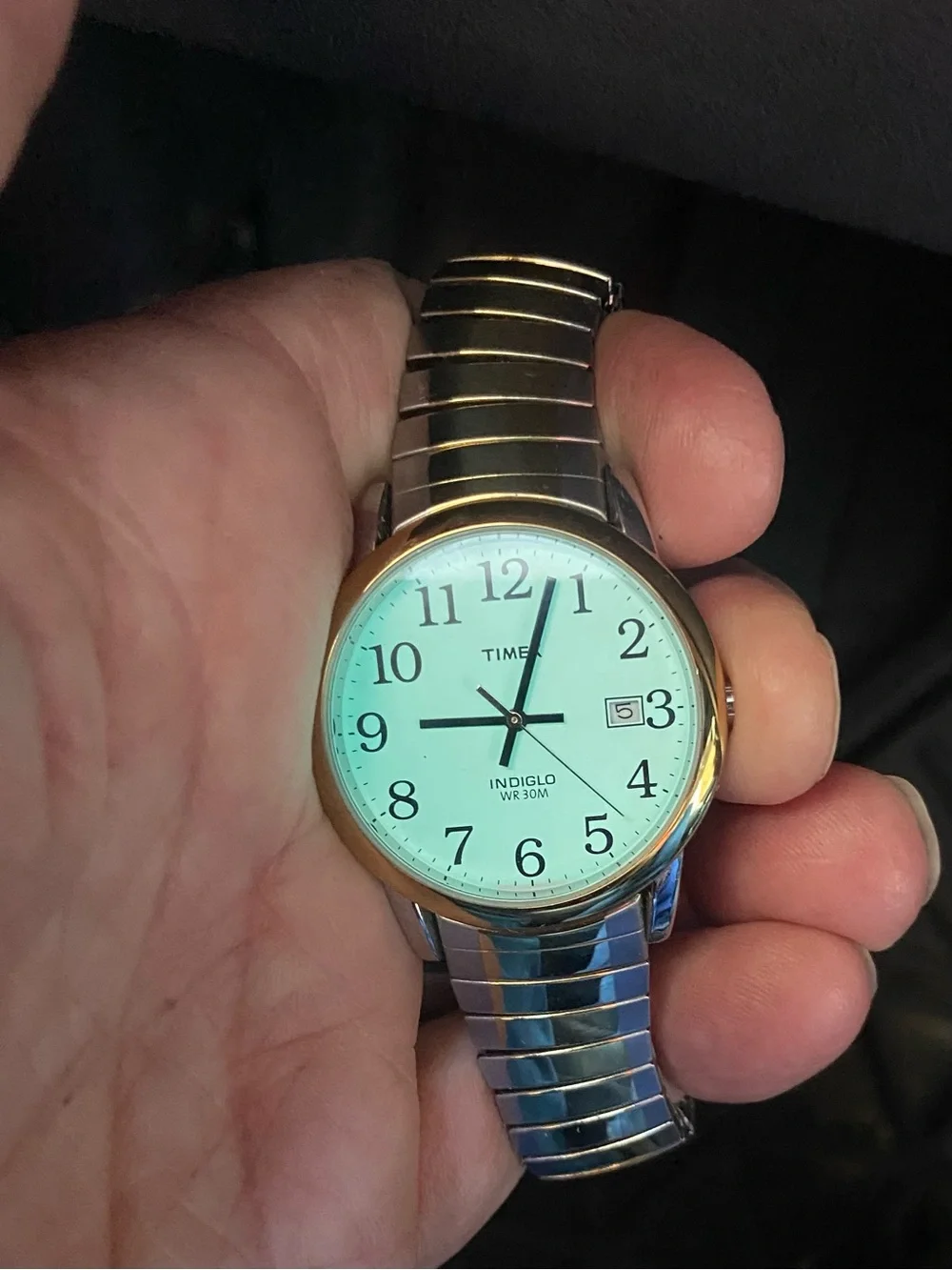 Timex Two-Tone Silver and Gold Men's Watch with White Dial